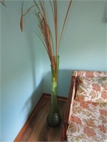 tall green vase