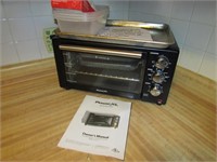 toaster oven & items on top