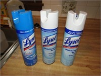 3 full cans of lysol