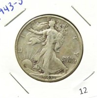 1943-S WALKING LIBERTY HALF DOLLAR