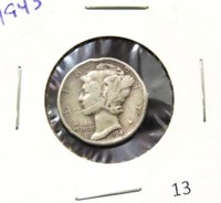 1943 MERCURY DIME