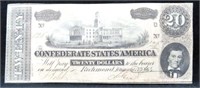 1864 CONFEDERATE $20 "NASHVILLE CAPITOL" NOTE -