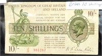 VINTAGE BRITISH 10 SHILLINGS NOTE