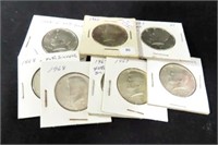 11 ASSORTED 40% SILVER KENNEDY HALF DOLLARS