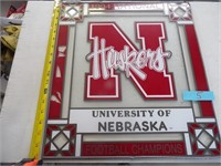 Nebraska Cornhuskers Hanging Glass Mirror