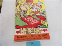 Nebraska Cornhuskers Program Sept 1960