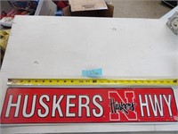 Huskers HWY Tin Sign