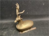 Brass Deer Covered Candy Dish