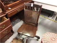 Rolling Wooden Desk Chair