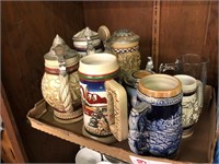 Box of Assorted Steins