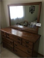 Seven drawer dresser with mirror very nice