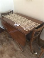 Drop leaf table and four chairs