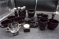 Avon Shakers & Various Black Glassware
