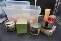 Storage Tote of Candles
