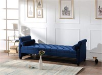 Jennifer Taylor Sofa Bed Navy Blue, Velvet