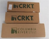 (2) CRKT Folding Pocket Knives and (1) Columbia