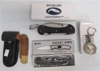 Various Folding Pocket Knives and Copy Morgan