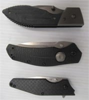 (3)Folding Pocket Knives with Pocket Clips. (1)