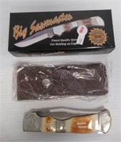 Big Sawmaster Folding Pocket Knife with Sheath in