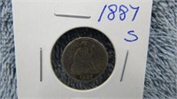 1887S LIBERTY SEATED SILVER DIME