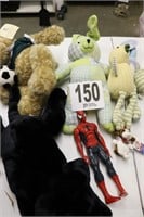 Collection of Stuffed Animals & Spider Man