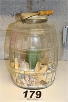 Vintage Pickle Jar with Sea Shell Decor (13"