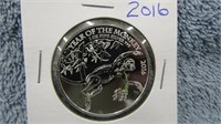 2016 BRITAIN YEAR OF THE MONKEY SILVER COIN