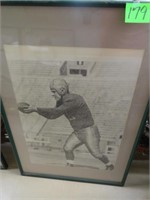 Framed Wisconsin Football Player Print