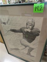 Framed Wisconsin Football Player Print