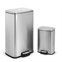 Innovaze Rectangular Stainless Steel Trash Can Set