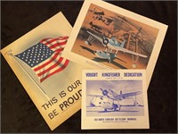 Vintage US plane and flag small posters