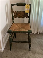 Stenciled rush bottom chair