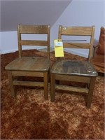 2-Early oak children school desk chairs