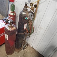 Brazing Torch w Cart and 2 Tanks