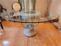 Glass Top Pedestal Table