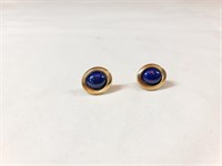 14k gold earings with blue stones