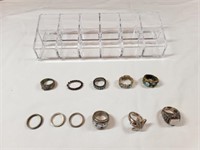 11 women's rings (6 silver)