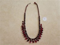 Vintage Red Rhinestone 50's Necklace