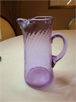 Vintage purple hand blown pitcher