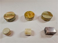 (6) Stone / Alabaster Containers