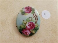 20's Porcelain Hand Painted Pin