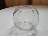 Vintage glass etched bowl