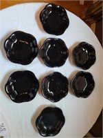 8 black bowls