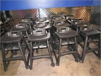 12 RUBBERMAID HIGH CHAIRS ON WHEELS & 4 BOOSTER SE