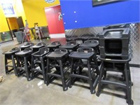 12 RUBBERMAID HIGH CHAIRS & 4 BOOSTER SEATS