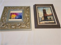 2 pieces of framed artwork