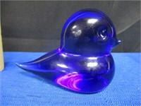 Vtg Cobalt Blue Glass Bird