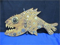 Steampunk Carved Decorative Fish 15 " L