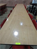 13- 8 FT WOODEN FOLDING TABLES