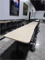 10 CREAM-COLOR TOP TABLES & APPROX. 40 BLACK CHAIR